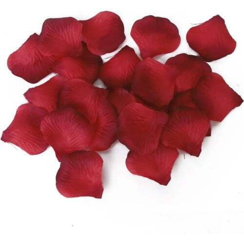 100pcs Roses petals artificial flowers for wedding Decoration - Gradual Red