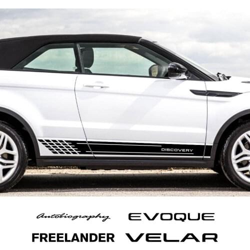 2PCS Car Door Side Sticker For Land Rover Autogiography DISCOVERY EVOQUE FREELANDER SUPERCHARGED SVR VELAR Auto Accessories