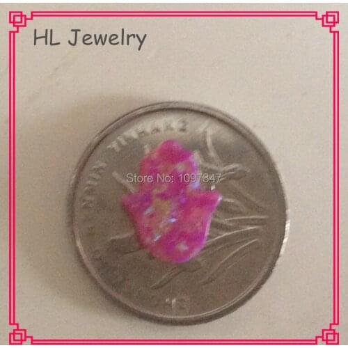 20PCS/Lot Lab Created Syntehtic Fire Opal Fatima hand 8*10MM Magenta OP09 Color Hamsa Hand Opal For Jewelry