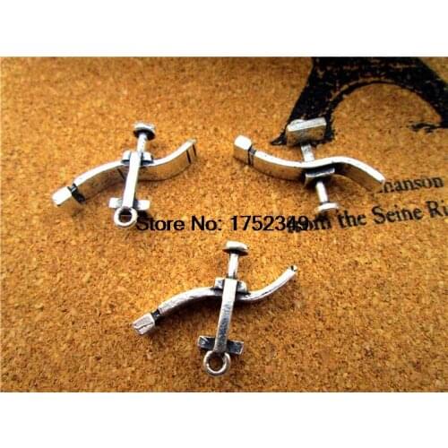 50pcs- Antique Tibetan Silver Dentist Chair Charms Pendants, DIY Supplies, Jewelry Making 18x22x7mm