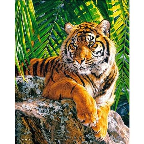 5D Diamond Painting Animal Tiger Diamond Mosaic Diy Full Round Embroidery Jungle Cross Stitch Rhinestone Home Decor