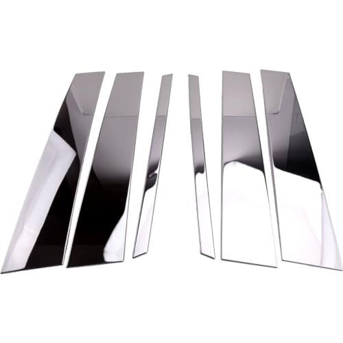 6pcs Door Window Pillar Post Cover Trim Molding Decor Garnish Chrome Stainless Steel Fit for Kia Sportage 2017 2018 2019 2020