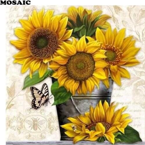 Diamond painting zonnebloem sunflower diamond embroidery of paintings full display new Year presents diamond mosaic cross stitch