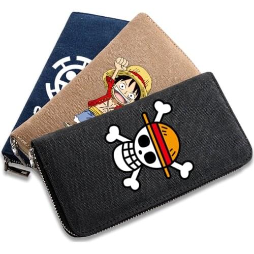 Anime One Piece COSPLAY Anime Canvas Men and Women Large Capacity Multi-card Student Zipper Fashion Wallet