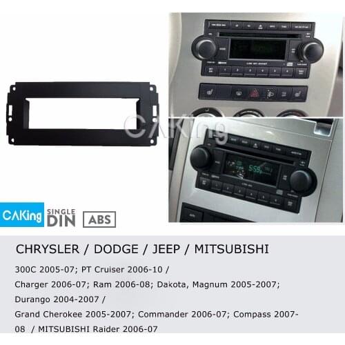 Single Din Car Fascia Radio Panel for MITSUBISHI Raider 2006-07 Dash Kit Install Plate Bezel Adapter Facia Console Cover Trim