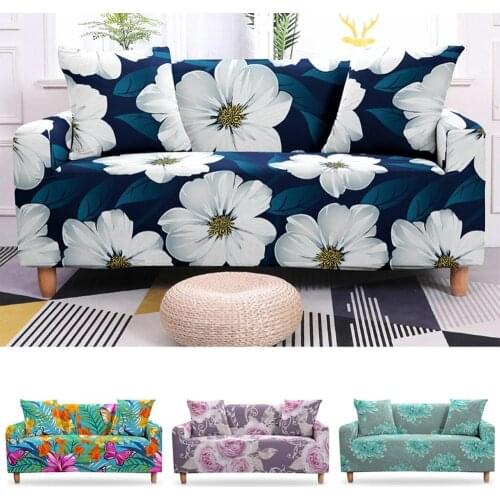 3D Digital Flower Stretch Sofa Cover Elastic 2/3 Seaters Couch Sofa Tropic Leaves Bezug Covers Slip Cover For Living Room Decor