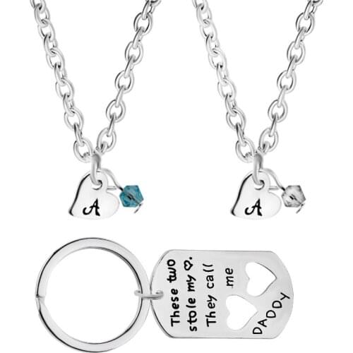 "These two stole my they call me daddy" Necklace Loving Heart Daddy Necklace For Gifts Wholesale 12sets/lot