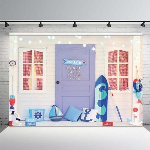 Summer Nautical Beach House Decorations Photography Backdrop Mariner Seafaring Sailor Background Kids Baby Shower Birthday Party