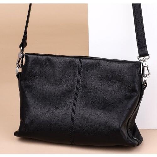 GIONAR High-end Vintage Real Leather Crossbody Bags Luxury Brand 2020 Soft Small purses and handbags Black Messenger Bag