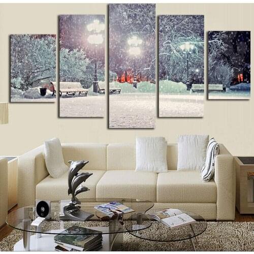 The Winter Canvas Paintings 5 Piece Wall Art Oil Printing Style Design Art For Living Room Classical European Prints No Frame