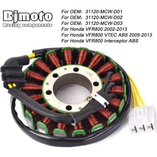 Motorcycle Generator Stator Coil Comp For Honda VFR800 2002 2003 2004 2005 2006 2007 2008 2009 31120-MCW-D03