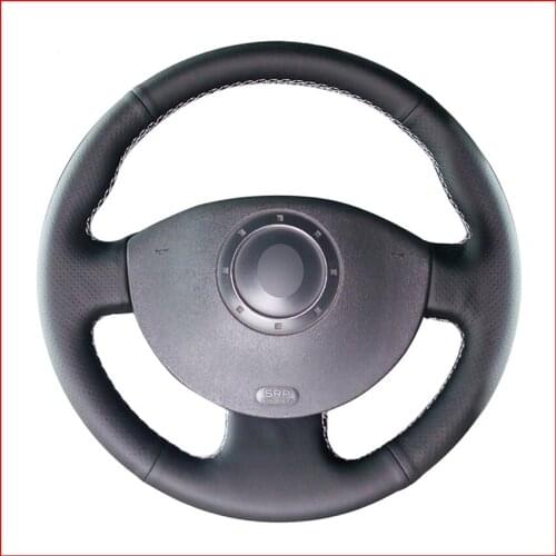 Genuine Leather Car Steering Wheel Cover for Renault Megane 2 2002-2009 Kangoo (ZE) 2008- 2013 Scenic 2 2003-2010 Grand Scenic