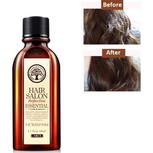 LAIKOU 60ml Morocco argan oil Hair care Keratin Pure Glycerol Nut Oil Hair Mask Essential Moroccan Oil For Hair Treatment