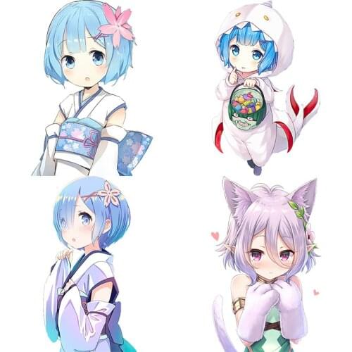 Three Ratels CDM368 cute Anime sticker RE:ZERO Rem Lovely Lori car hood skateboard Wall Fridge decals