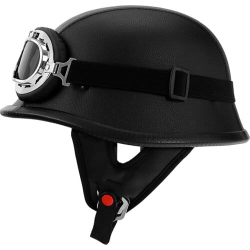 DOT Motorcycle German Style Half Face Helmet Open Face Retro Vintage Chopper Biker Scooter