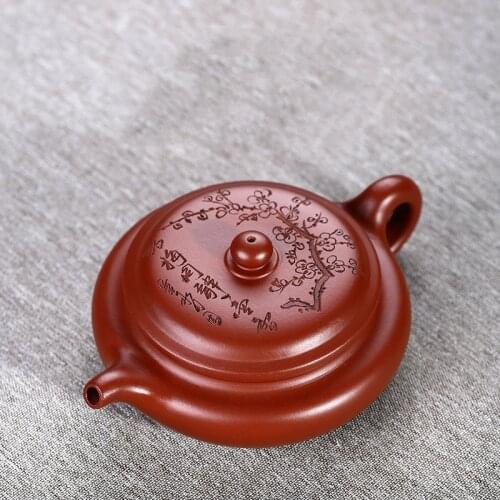 Mud Dahongpao Yixing Teapot Flat Drum Handmade Authentic Purple Clay Kettle Send Gift Box