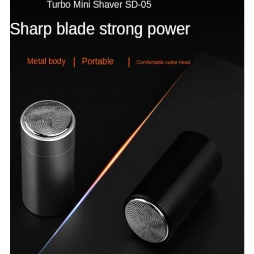 Men 's Rechargeable USB Compact Portable Travel Mini Electric Shaver Razor Three Leaf Beard Knife