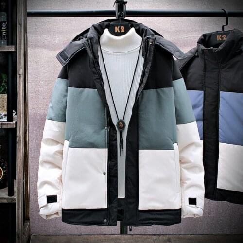 Winter Jacket Men Thick 2021 Hooded Warm Cotton Overcoats Mens Patchwork Parka and Coats Windbreaker Parkas Male Overcoats 4XL