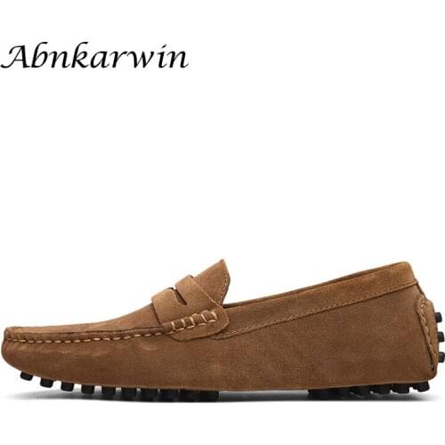 Loafers Mens Moccasins Suede Leather Casual Mocassin Man Spring Autumn Mocasines Hombre Slip On Low Driving Shoes High Quality
