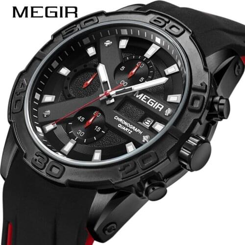 Megir Luxury Brand Mens Sport Watch Quartz Fashion Chronograph Designer Man Watches Luminous Hands Watch Men Dropshipping