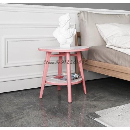 Mwh Light Luxury Small Tea Table Table Bedroom Bedside Shelf Mini Round Iron Corner Table Living Room Sofa Side Table