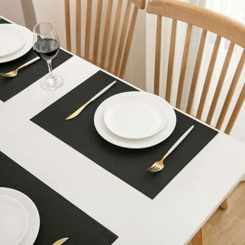 Black Halloween Placemats Halloween Place Mat Set of 6 Non Slip Easy to Clean Wipeable Crossweave Woven Vinyl Washable