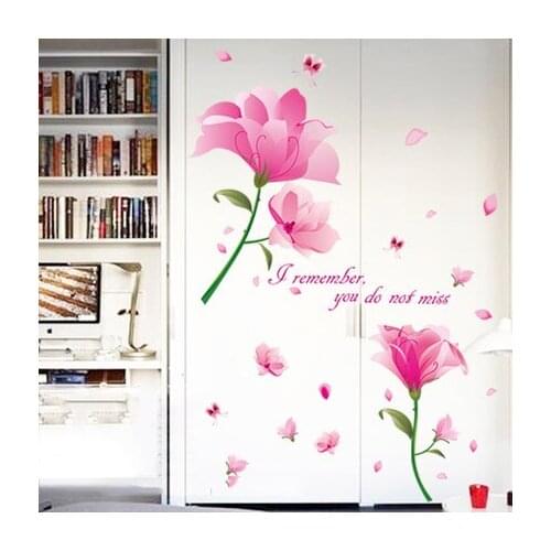 Wedding Room Wall Sticker Bedroom Romantic Flower Wallpaper Warm Wedding Decoration Sofa TV Background Wall Decals Picture Art