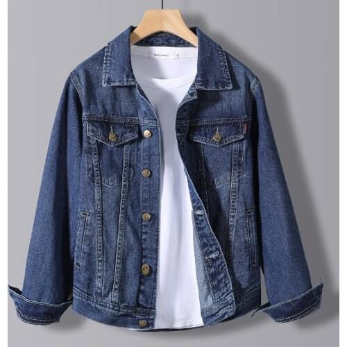 Spring and autumn new quality mens denim jacket jacket casual fashion trend Korean mens lapel jacket