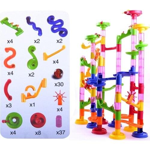 New Childrens DIY Building Blocks Maze Track Marble Ball Construction System Toy M09