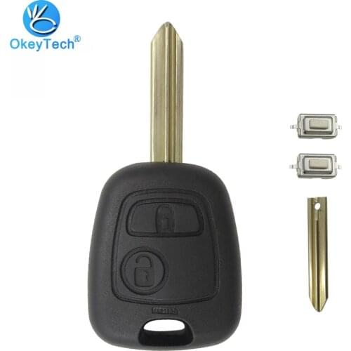 OkeyTech 2 Button Remote Car Key Shell Replace Fob Uncut Blade for Citroen C1 C3 C5 C4 Berlingo Picasso Saxo Xsara &Micro Switch