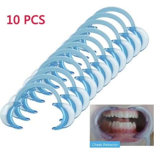 10pcs Mouth Opener Blue Disposable Plastic Dental Opener 2 Sizes C Type Reusable Health Oral Care Cheeks Retractor Lip Opener