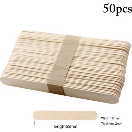 50PCS Ice Cream Stick Safe Creative Wooden Popsicle Stick Ice Pop Stick For Kids Educational Toys Handmade DIY Craft Supplies