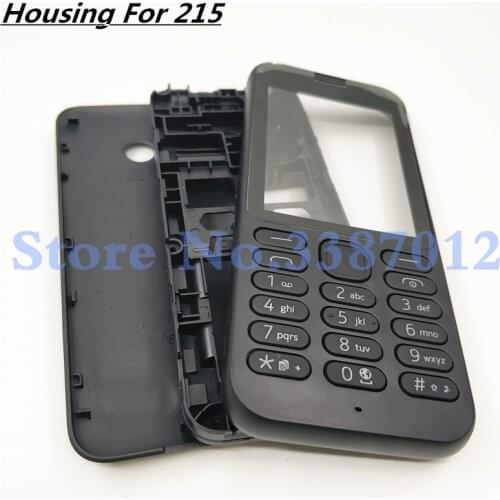 Front Middle Frame Back cover Battery Cover For Nokia 215 Full Housing Cover Case With English Keypad