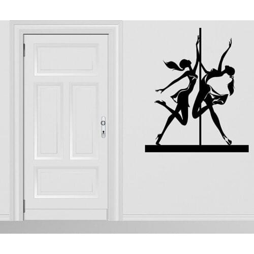 Pole Dancer Wall Decal Sexy Girl Romantic Dancing Vinyl Window Stickers Dance Room Bar Club Interior Decoration Wallpaper E742