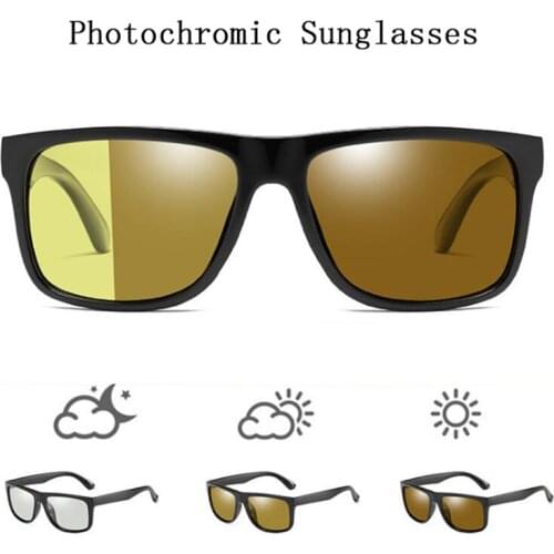Polarized Sunglasses for Women Men Photochromic Day Night Double Use Driver Sunglasses Outdoor Eyeglasses Black/Leopard N5