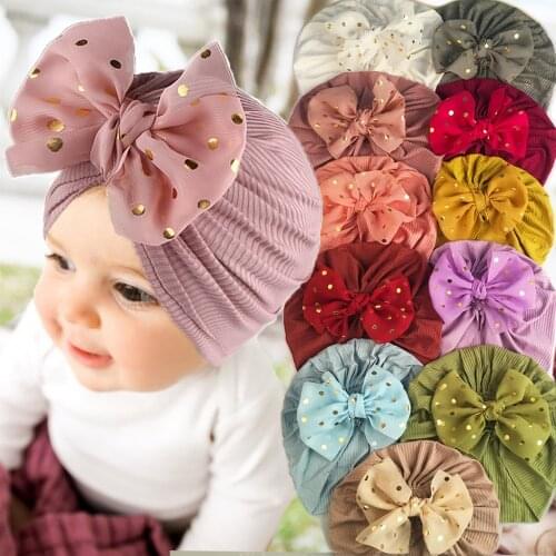Lovely Shiny Bowknot Baby Hat Cute Solid Color Baby Girls Boys Hat Turban Soft Newborn Infant Cap Beanies Head Wraps