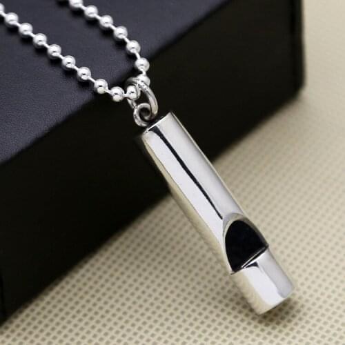 925 Sterling Silver Jewelry Glossy Whistle Simple Pendant men women 100% S925 Thai Silver Single Pendant Without Necklace