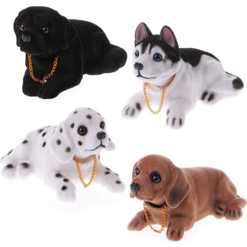 QILEJVS Car Styling Ornament Shaking Nodding Head Dog Doll Cute Bobblehead Auto Interior -m30