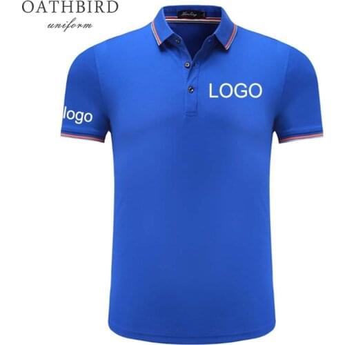 Custom Embroidered polo shirt with your own text design customized high quality uniform polo for company logo work wear