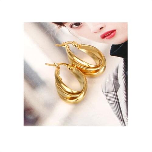 Gold color Stainless steel hoop Earring for women Ladies gifts New shape wholesale fashion steel Ear Jewelry 2020 HOT