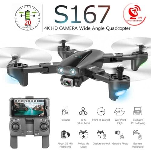 S167 Foldable Profissional Drone with Camera 4K HD Selfie 5G GPS WiFi FPV Wide Angle RC Quadcopter Helicopter Toy E520S SG900-S