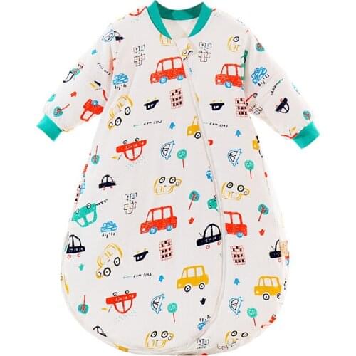 0-4 Years Autumn Winter Combed Cotton Anti-kicking Quilt Envelope Sleepsack Removable Sleeve Warm Children Kid Baby Sleeping Bag