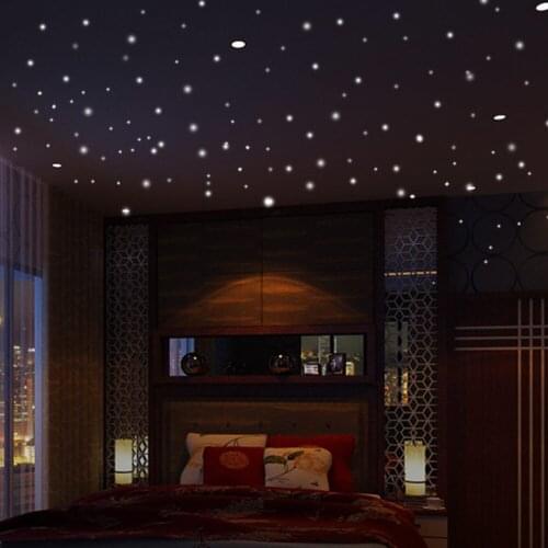 Stylish Beautiful Glow In The Dark Star Wall Stickers 407Pcs Round Dot Luminous Kids Room Decoration papel de parede A60