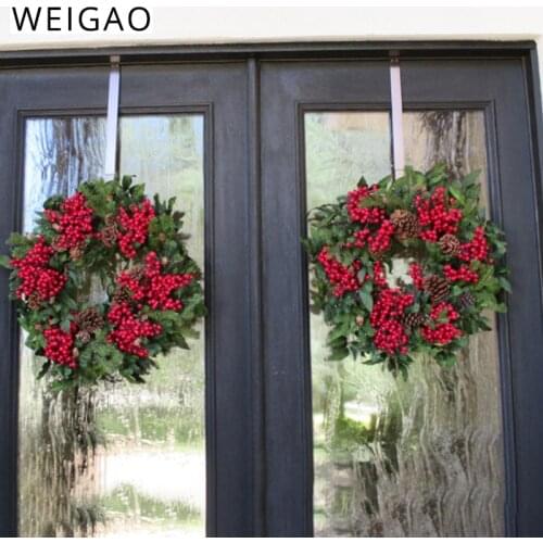 WEIGAO 1pc Floral Wreath Hanger Over The Door Large Wreath Metal Hook for Christmas Wreath Front Door Hanger Xmas Party Supplies