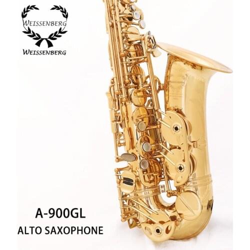 Weissenberg E-alto Saxophone A-900GL Lacquer gold Made in Taiwan Lacquer gold professional instrument Saxophone