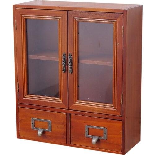 Grocery Drawers Receive Ark Dustproof Cosmetics Fragrance Boxes Glass Door Small Wooden Box