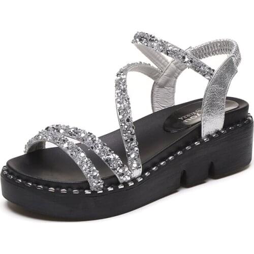 Ladies Sandals Summer Women Slippers Rubber Lightweight High Heels 5cm Fashion Woman Sandalies Solid Size 35-40 Shoes For Women