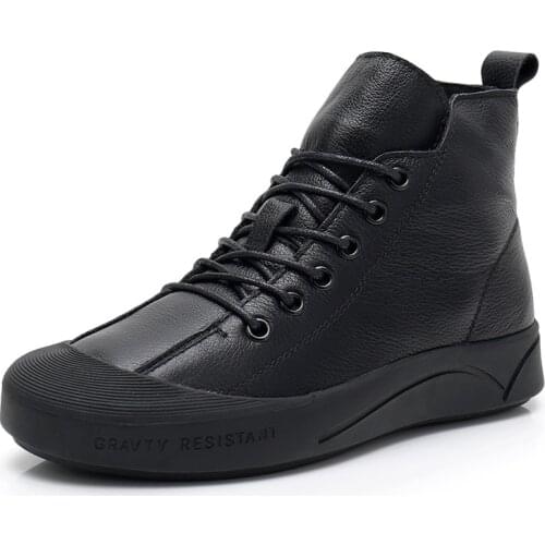 8062 New Flat Bottom Female Cowhide Leather Boot Soft Bottom Casual Womens Shoes Art Fan Belt College Wind Warm Winter Boots