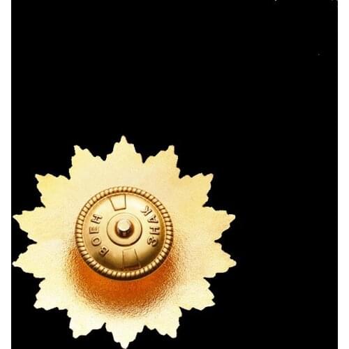 Zinc alloy gold and silver two-color plating cap badge Metal security cap badge aviation cap badges