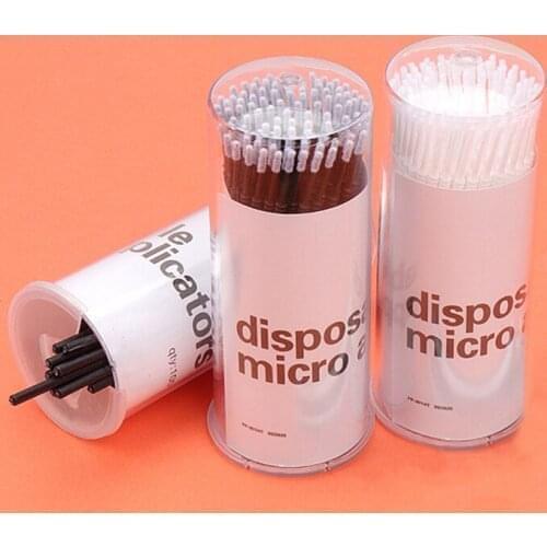 100Pcs/Pack Hot Lint Disposable Makeup Brushes Individual Lash Removing Tools Swab Micro brushes Eyelash Extension Tools